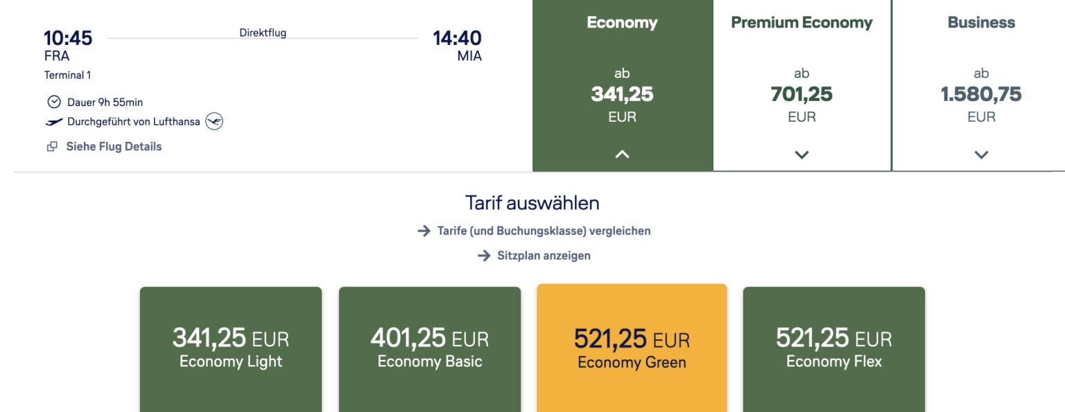 Lufthansa Buchungsklassen So findest Du sie heraus